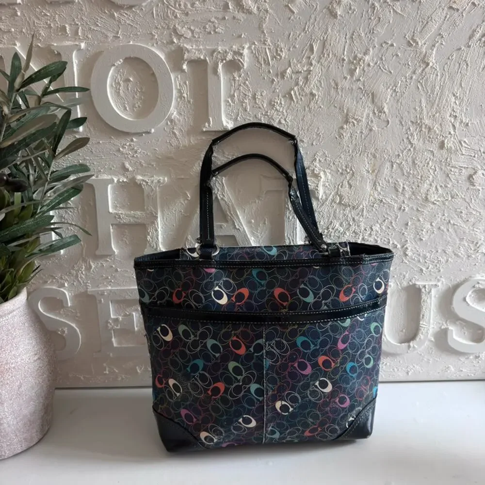 Coach Purse Chelsea Heritage Signature C Colorful Tote F15139